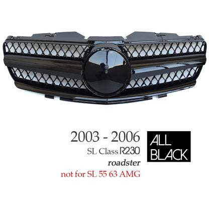 SL65-AMG-style Front Bumper Grill For Mercedes SL Class R230 SL350 SL500 SL600 SL55 SL65 AMG