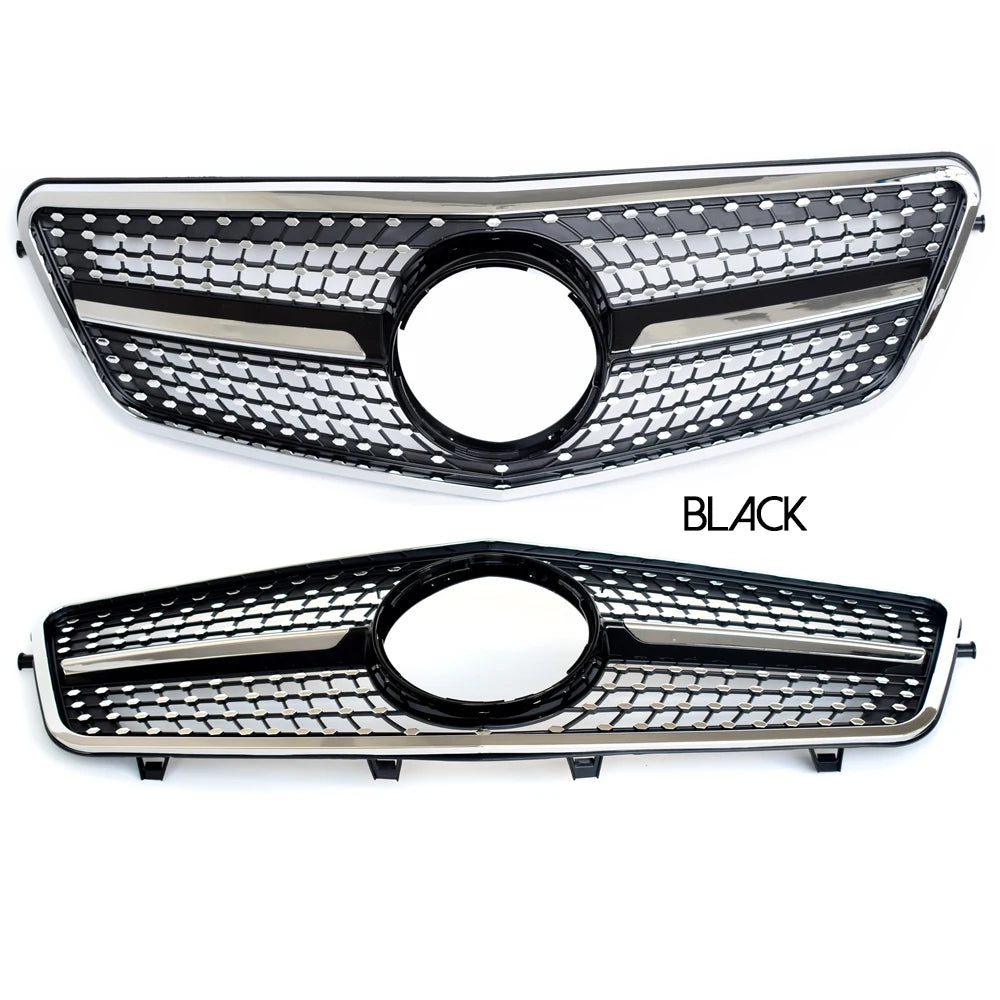 Black Replacement Bumper Grille Diamonds Type For Mercedes E Class Pre-facelift W212 Sedan S212 Wagon 2010 - 2013 E200 E300 E350