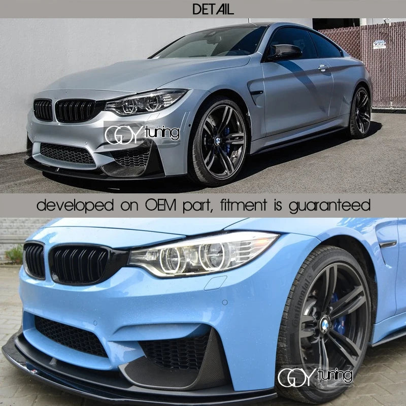 3*3 3K Carbon Fiber Front Bumper Splitter Canards 1 Pair for BMW F80 M3 F82 F83 M4 CS Competition 2015 - 2019