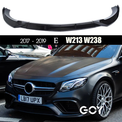 W213 Black Bumper Lip Chin Spoiler for Mercedes Benz 2017 - 2019 Pre-facelift S213 Estate A238 Cabriolet C238 Coupe AMG Package