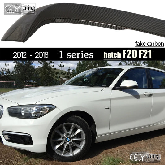 ABS Plastic Gloss Black & Carbon-Fiber-Printing Rear Roof Spoiler for BMW 1 Series F20 5-Door F21 3-Door Hatchback 2012 - 2018