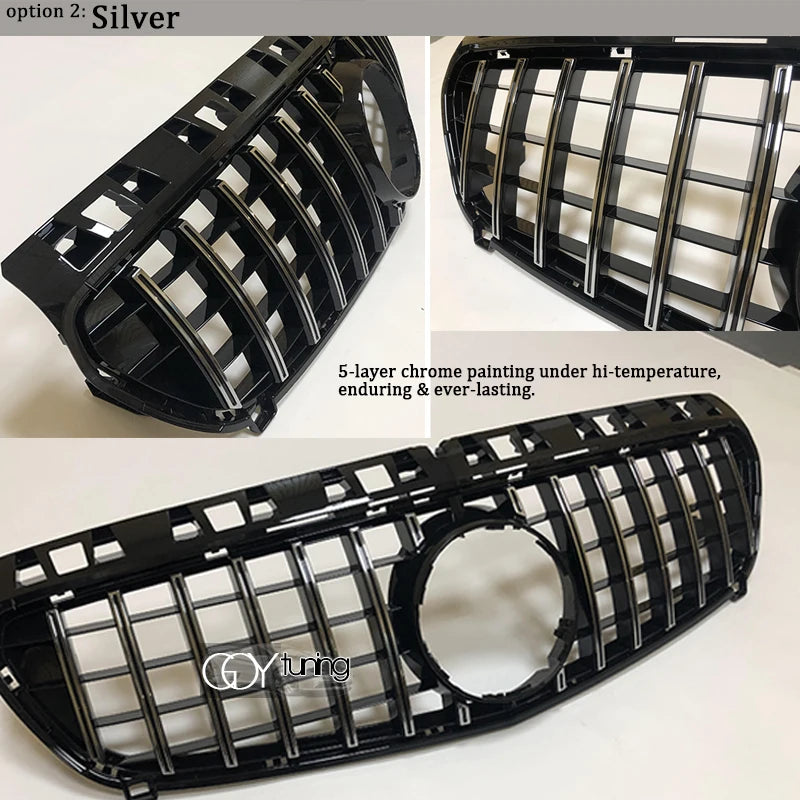 Replacement Black Silver Front Bumper Racing Grille GT Look Fit For Mercedes A Class W176 2016 2017 2018