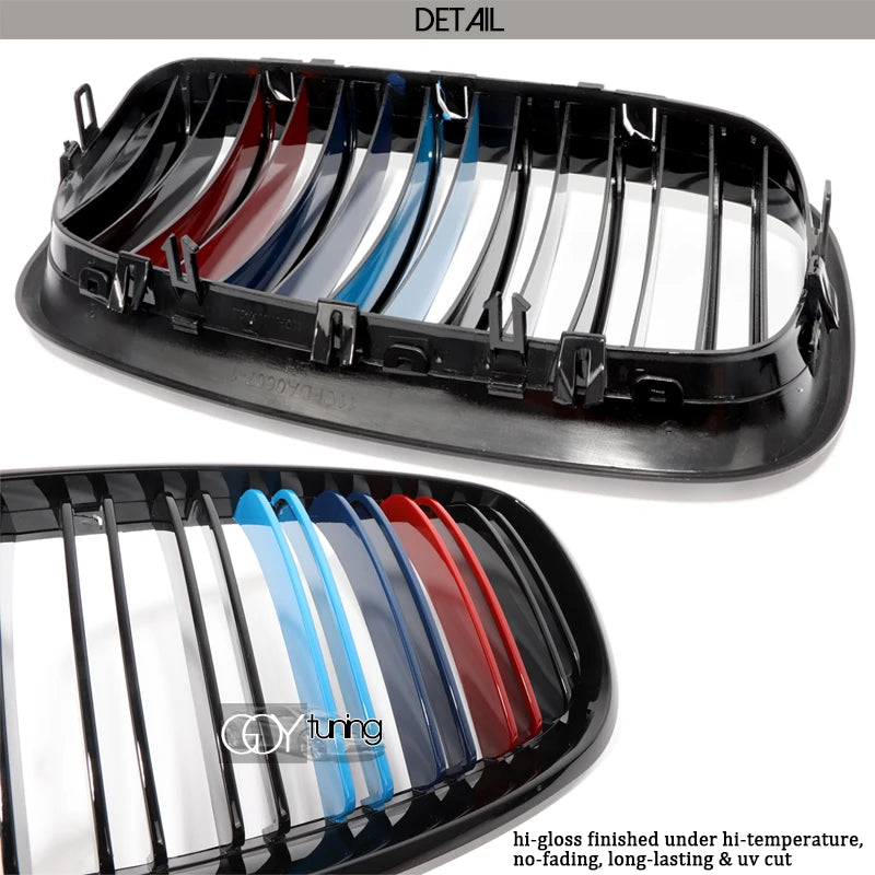 High Gloss Tri-colour Front Bumper Grill Kidney Radiator Grille for BMW 2007 - 2013 E70 X5, 2008 - 2014 E71 X6