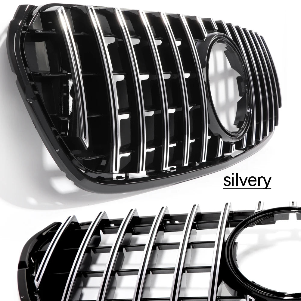 Black Silver Replacement Front Bumper Radiator GTR Grille for Mercedes X Class W470 2017 - 2020 Pickup X350 d & All Other Models