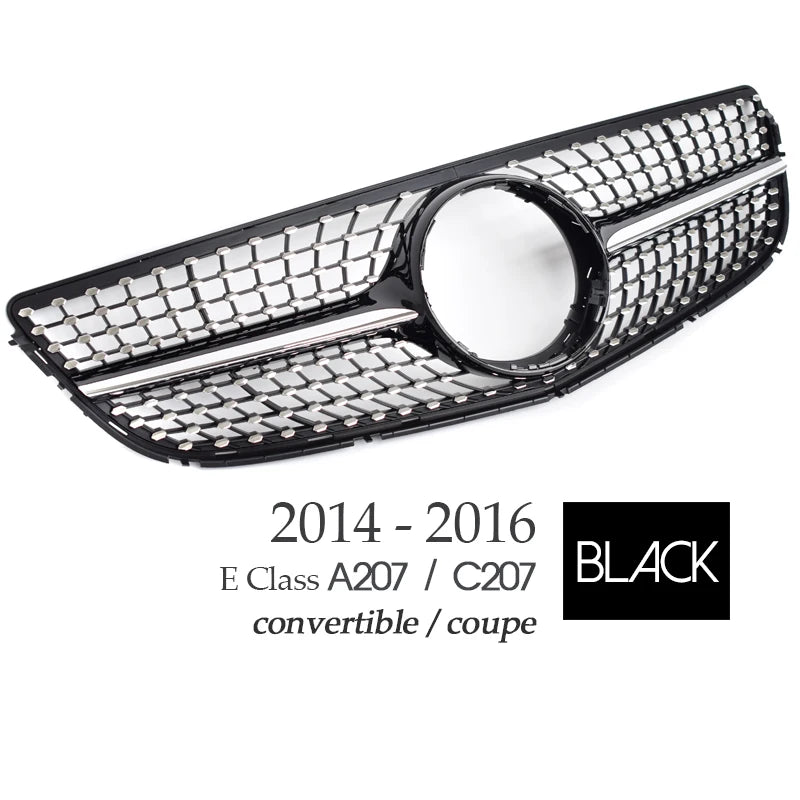 Black Replacement Bumper Grille Diamonds Type For Mercedes E Class  Facelifted A207 Cabrio C207 Coupe 2014 - 2016 E300 E350 E400