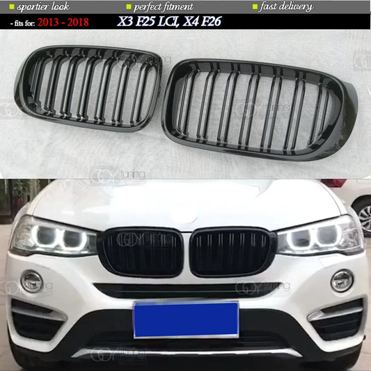 Gloss Black Front Bumper Kidney Radiator Grille for BMW 2013 - 2019 F22 2-series Coupe, F23 Convertible (Also Fit for F87 M2)