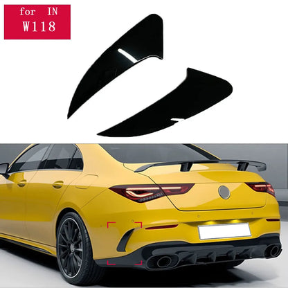 Gloss Black Rear Bumper Splitter Canards for Mercedes CLA Class C118 X118 W118 CLA45 CLA35 & ANG Package 2019 - 2021