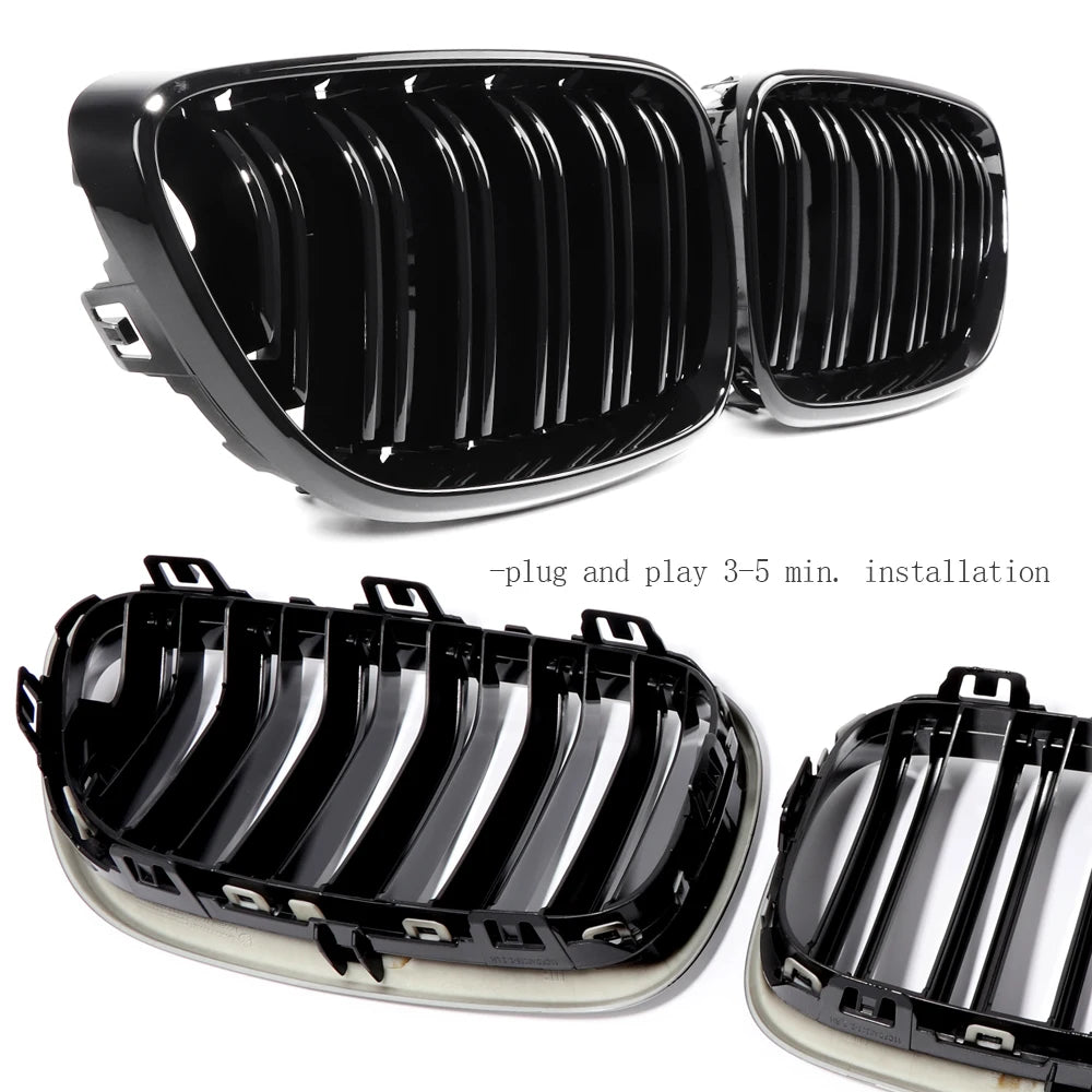 Glazing Black Front Bumper Grill Kidney Radiator Grille for BMW 2014 - 2019 2-series F22 F87 M2 2-Door Coupe F23 Convertible