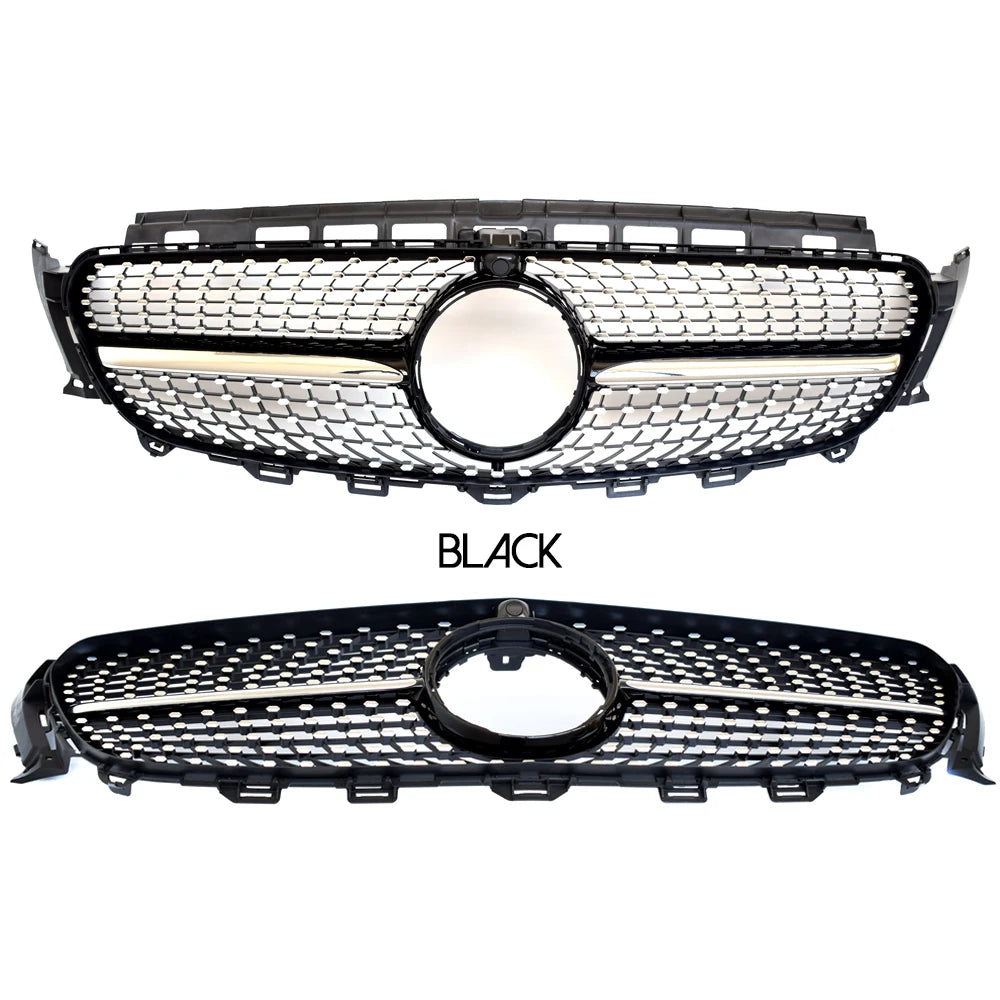 ABS Black Silver Replacement Diamonds Grille Fit For Mercedes E Class W213 S213 A238 C238 2017 - 2019 (for ANG Package Only)