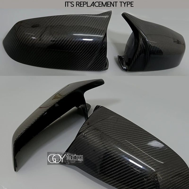 Glaze Carbon Fiber Door Side Mirror Cover Casing Caps for BMW 5 6 7 Series 2010 - 2013 F07 GT F10 F11 F06 F12 F13 6 F01 Pre-LCI