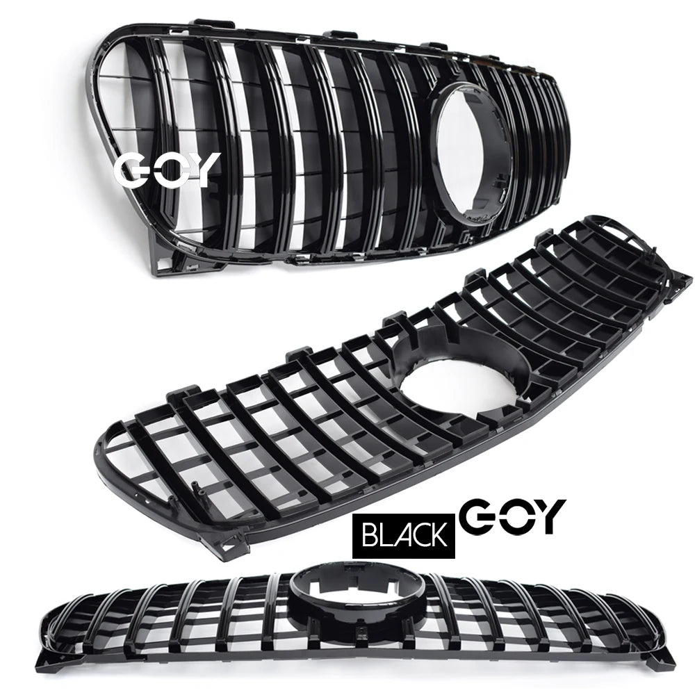 Black Silver Replacement Front Bumper GTR Panamericana Grille For Mercedes GLA Class X156 (Facelift & Pre-facelift) 2014 - 2019