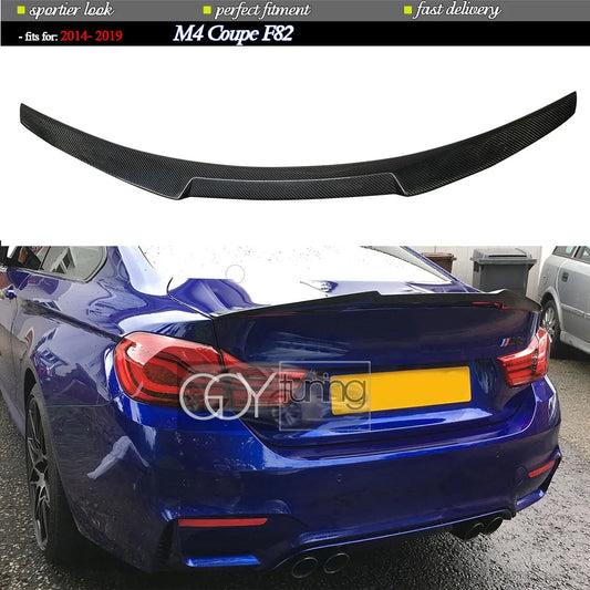 3*3 Carbon Fiber Rear Trunk Spoiler Deck Lid Wing for BMW F82 M4 2-Door Coupe (2015 - 2019) Only