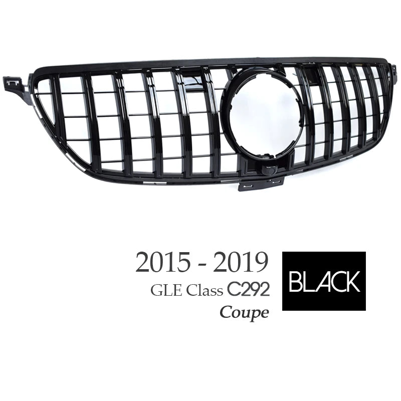 Black Silver Replacement Front Bumper GTR Grille Fit For Mercedes GLE Class C292 W292 Coupe 2015 - 2019, Not for GLE63 AMG