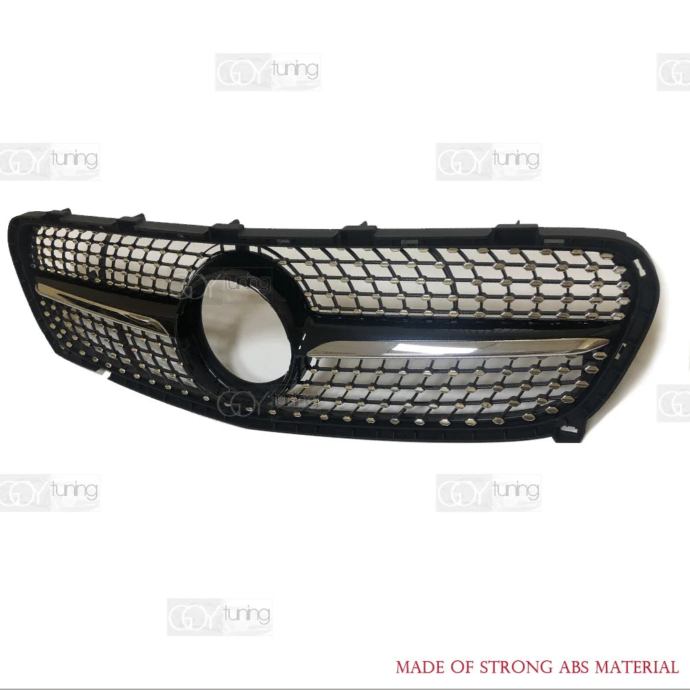 ABS Black Silver Replacement Front Bumper Radiator Diamonds Grille Fit For Mercedes GLA Class X156 2017 - 2019