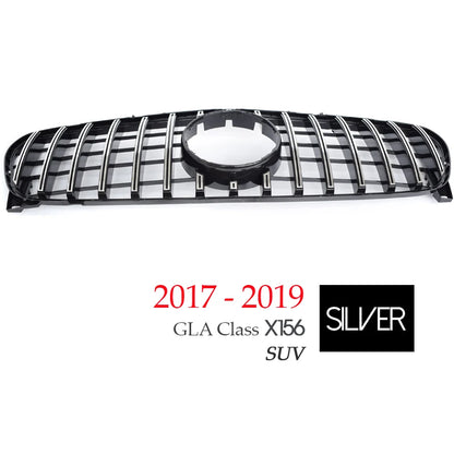 Black Silver Replacement Front Bumper GTR Panamericana Grille For Mercedes GLA Class X156 (Facelift & Pre-facelift) 2014 - 2019