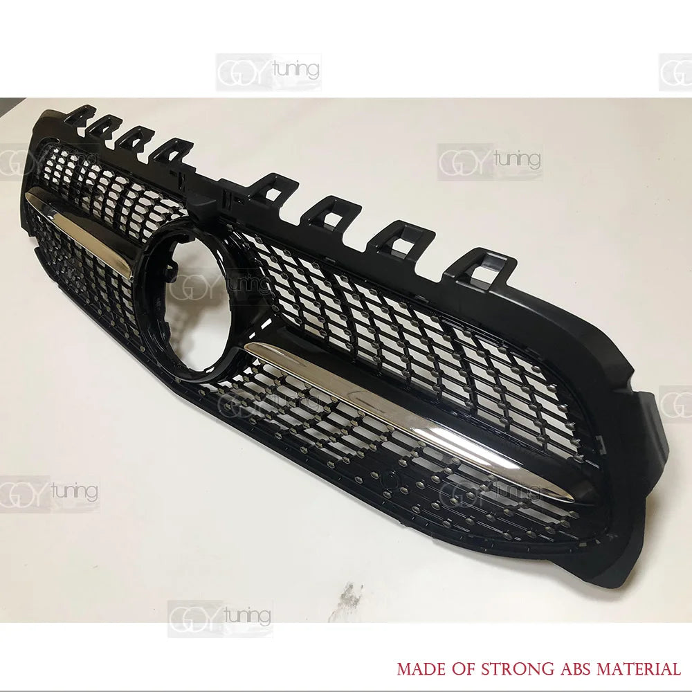 ABS Black Silver Replacement Front Bumper Radiator Diamonds Grille Fit For Mercedes A Class W177 V177 2019 - 2021