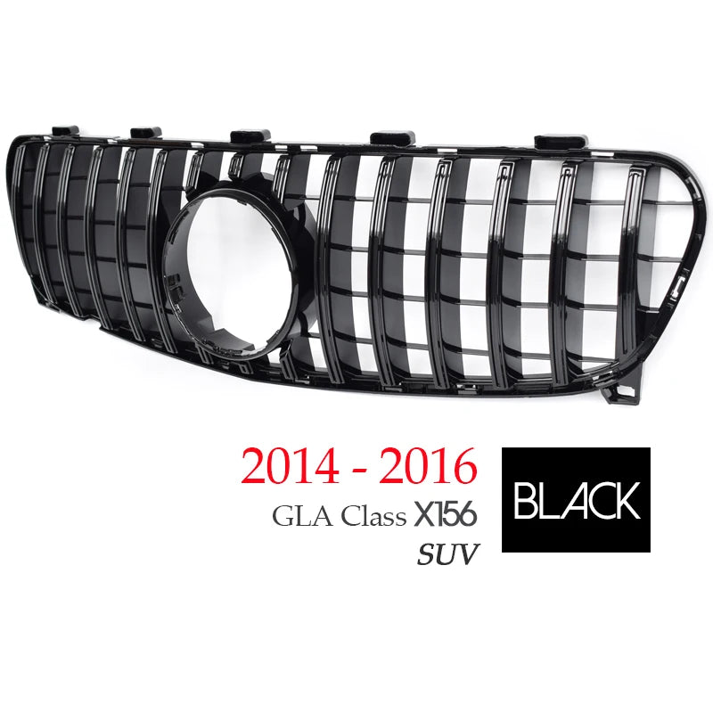 Black Silver Replacement Front Bumper GTR Panamericana Grille For Mercedes GLA Class X156 (Facelift & Pre-facelift) 2014 - 2019