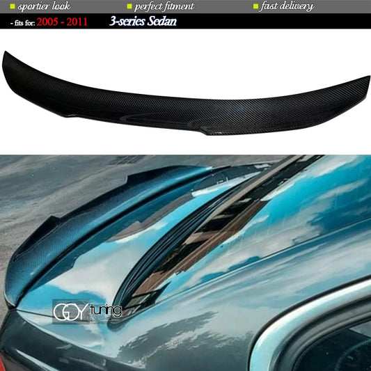 3*3 High-kick Carbon Fiber Rear Trunk Spoiler Car Wing for BMW E90 3 Series 2005 - 2011 & E90 M3 2006 - 2012 Fitment Guaranteed