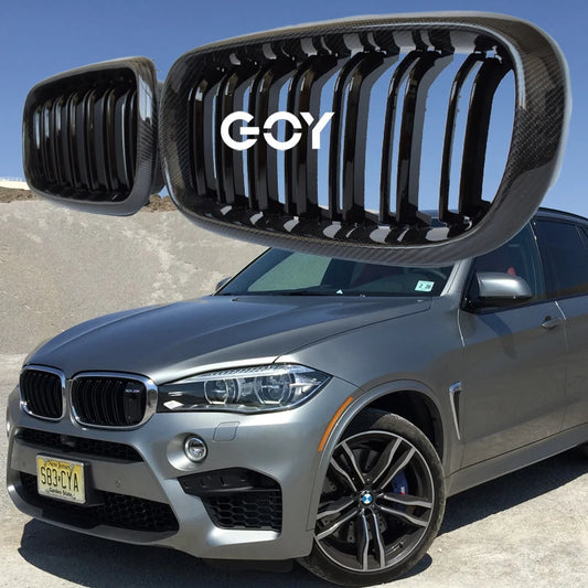 Carbon Fiber Front Bumper Grill Kidney Radiator Grille for BMW 2015 - 2019 F15 X5 F85 X5M & F16 X6 F86 X6M