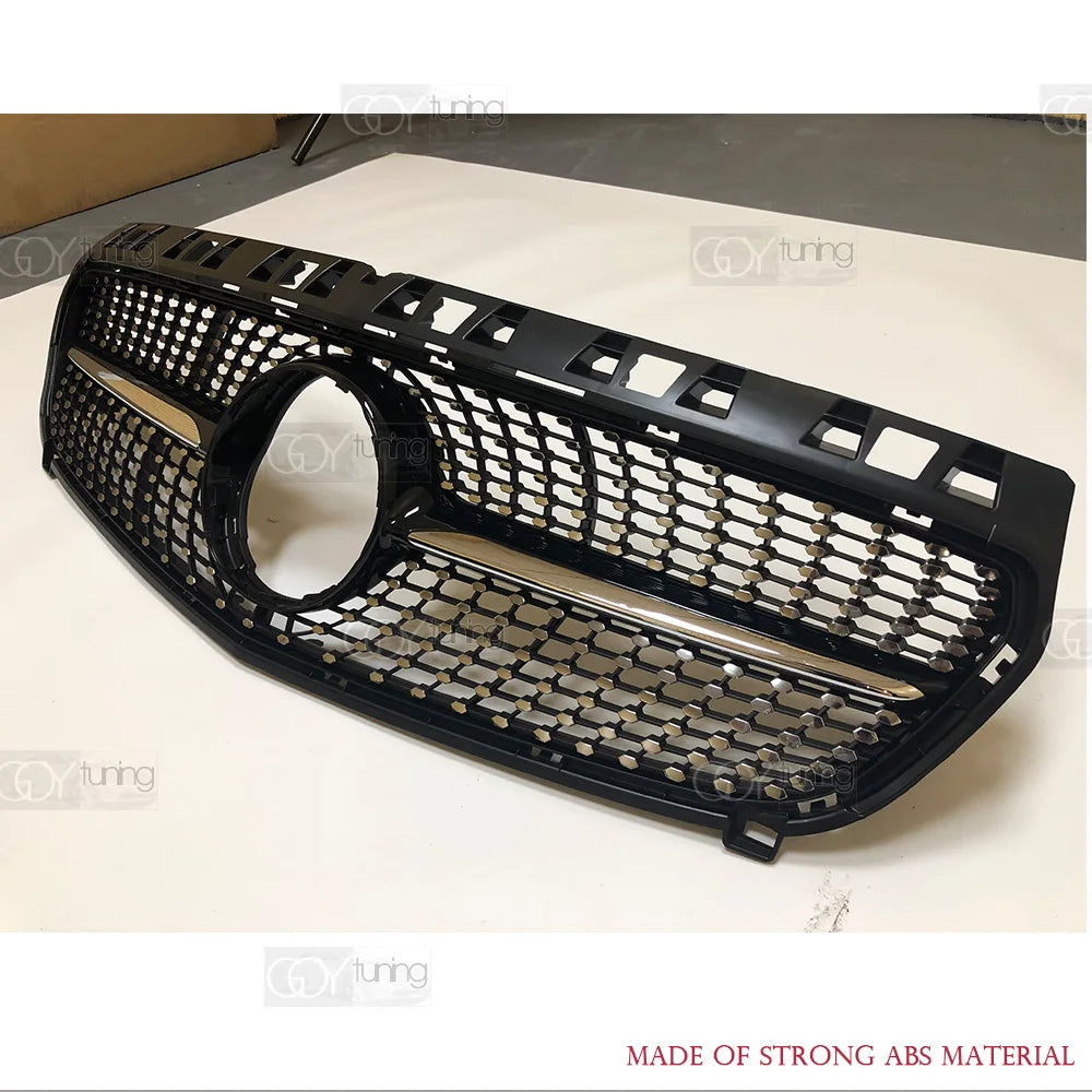 ABS Black Silver Replacement Front Bumper Radiator Diamonds Grille Fit For Mercedes A Class W176 2013 - 2015