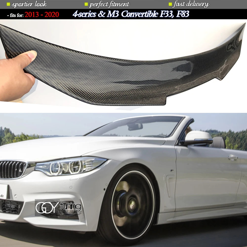 Gloss Carbon Fiber Trunk Spoiler Car Wing for BMW 4 Series F33 M4 F83 2-Door Cabriolet 2013 - 2020