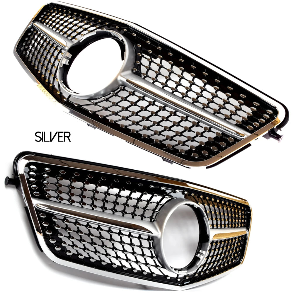 Black Replacement Bumper Grille Diamonds Type For Mercedes E Class Pre-facelift W212 Sedan S212 Wagon 2010 - 2013 E200 E300 E350