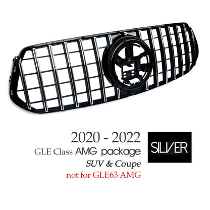 Black Silver Replacement Front Bumper GTR Grille Fit For Mercedes GLE Class W167 SUV C167 Coupe 2020 - 2022, Not for GLE63 AMG