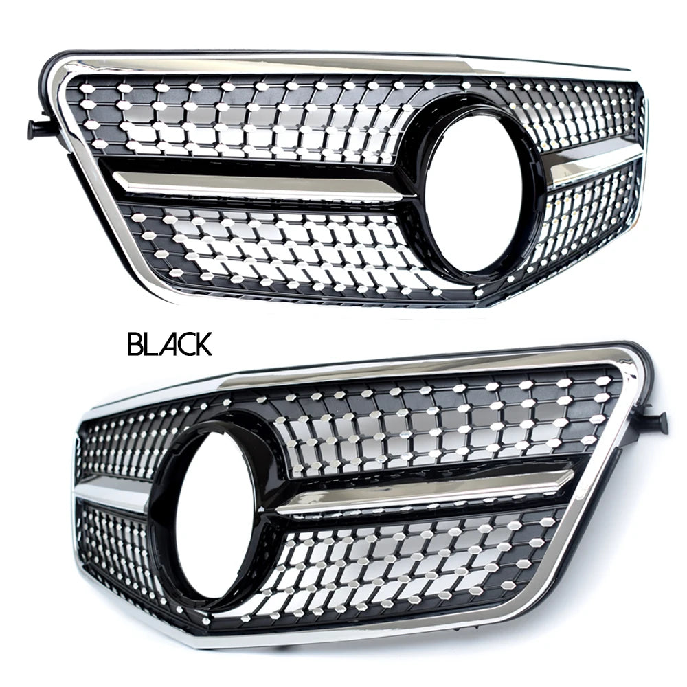 Black Replacement Bumper Grille Diamonds Type For Mercedes E Class Pre-facelift W212 Sedan S212 Wagon 2010 - 2013 E200 E300 E350