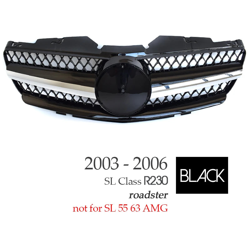 SL65-AMG-style Front Bumper Grill For Mercedes SL Class R230 SL350 SL500 SL600 SL55 SL65 AMG