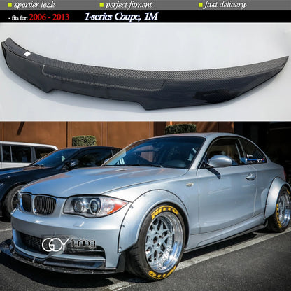 Carbon Fiber Rear Trunk Spoiler Duckbill Wing for BMW 1 Series 2-Door Coupe (E82) & 1M 2006 - 2012, 6-Month Warranty