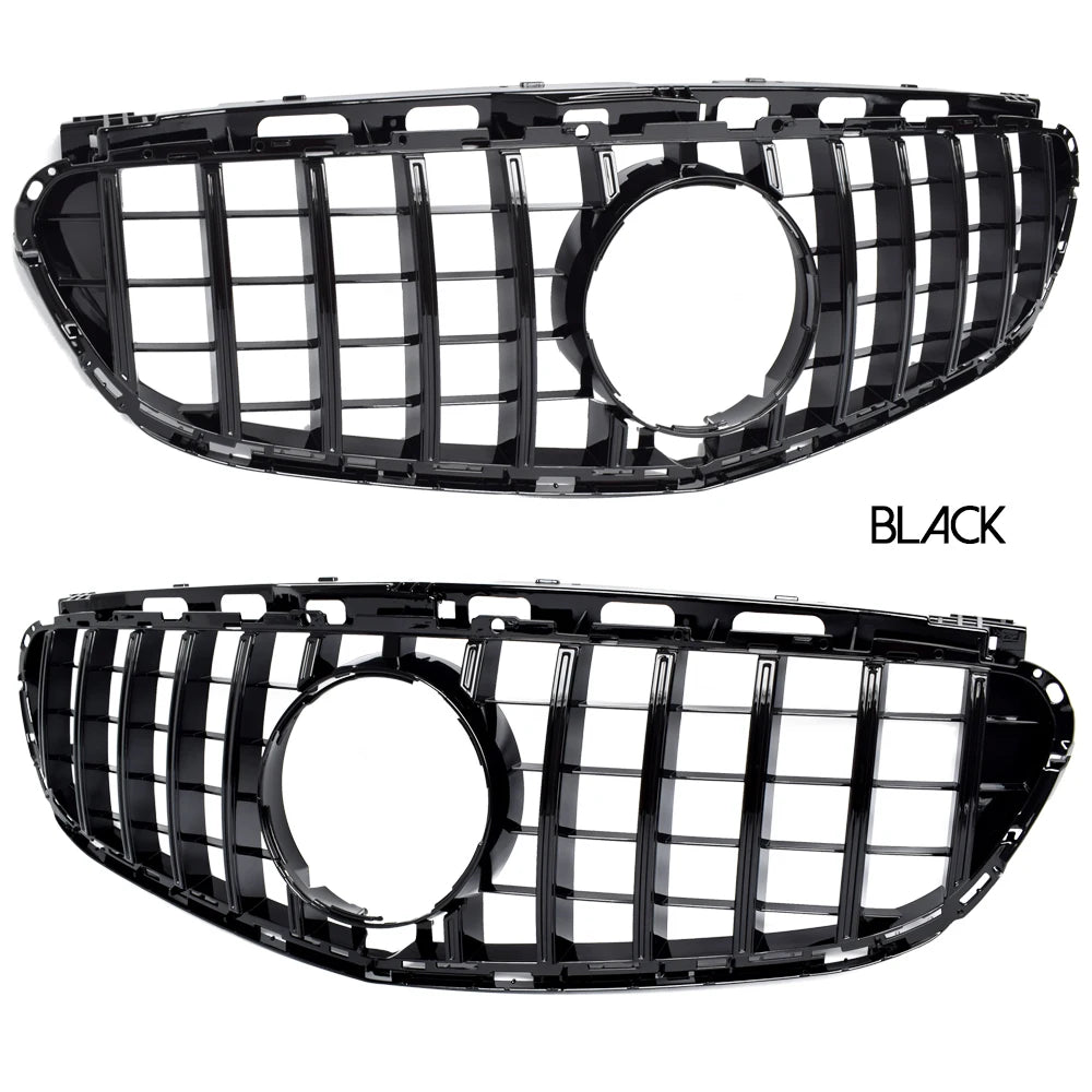 Black Silver Replacement Front Bumper GTR Grille For Mercedes E Class Facelifted S212 Estate & W212 Sedan 2014 - 2016