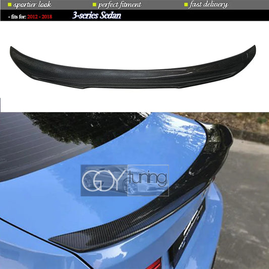 3*3 3K Carbon Fiber Rear Spoiler Trunk Wing Duck-tail for BMW F30 3 Series (2012 - 2018) & F80 M3 2015 - 2019