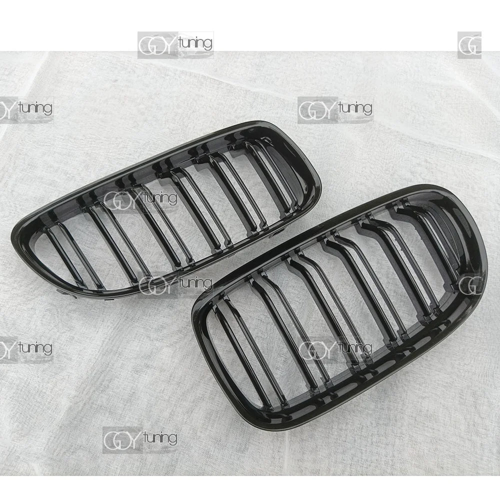 Gloss Black Dual-Slat Front Bumper Kidney Radiator Grille for BMW 2008 - 2011 E90 3 Series Sedan, E91 Estate