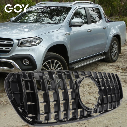 Black Silver Replacement Front Bumper Radiator GTR Grille for Mercedes X Class W470 2017 - 2020 Pickup X350 d & All Other Models