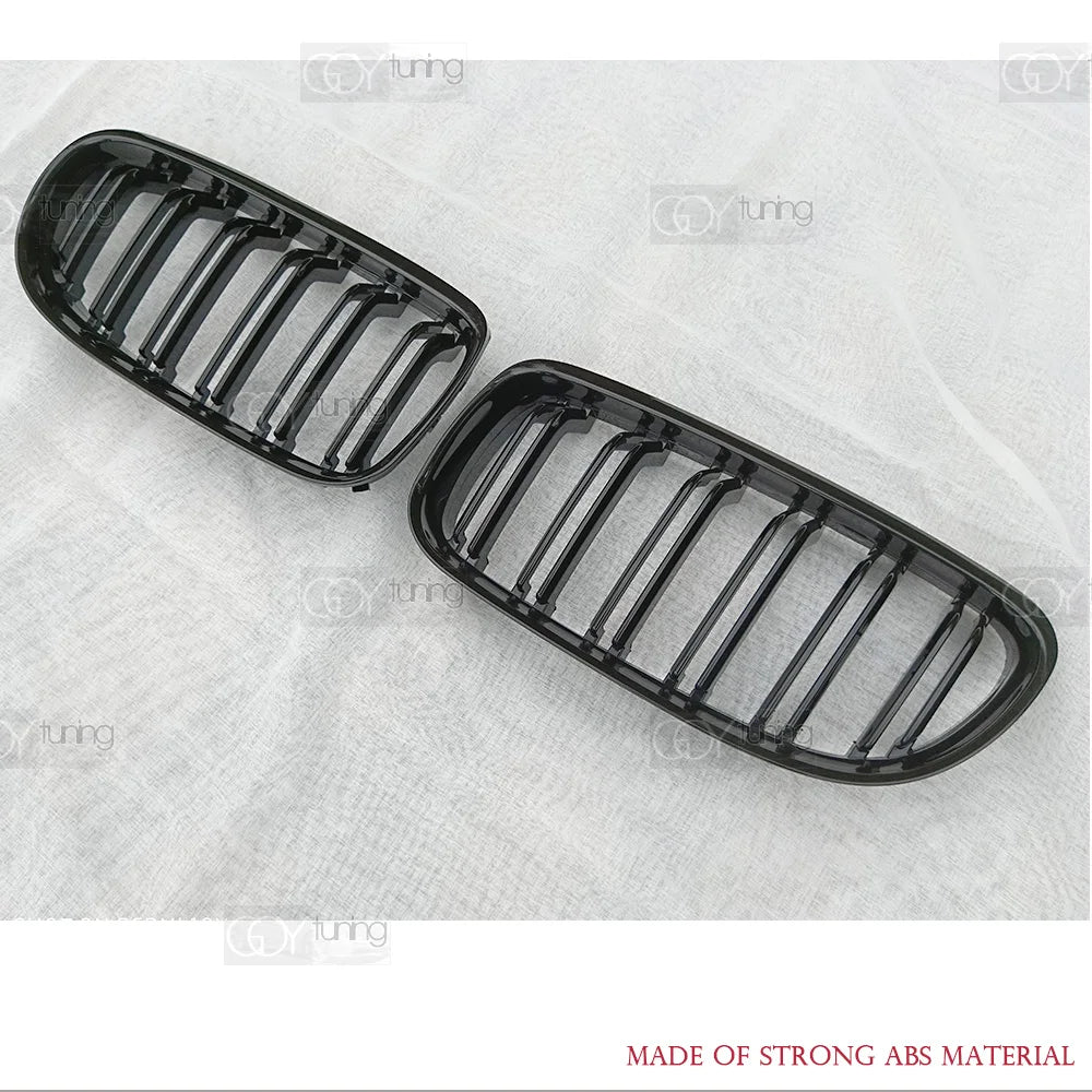 Gloss Black Dual-Slat Front Bumper Kidney Radiator Grille for BMW 2008 - 2011 E90 3 Series Sedan, E91 Estate