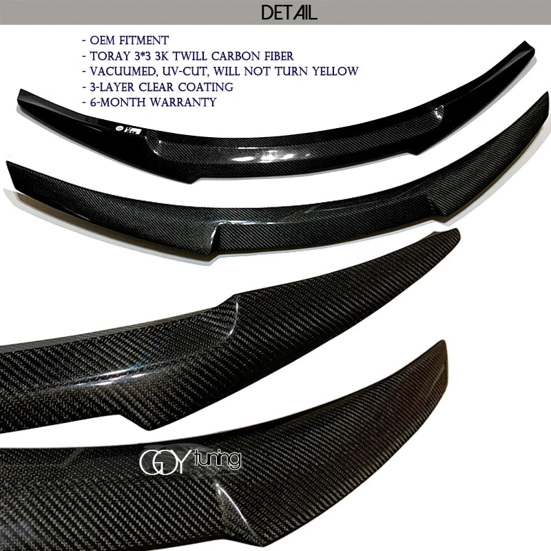 3*3 Carbon Fiber Rear Trunk Spoiler Boot Wing Ducktail Perfectly Fit for BMW 3 Series Coupe (E92) & M3 Coupe 2006 - 2012