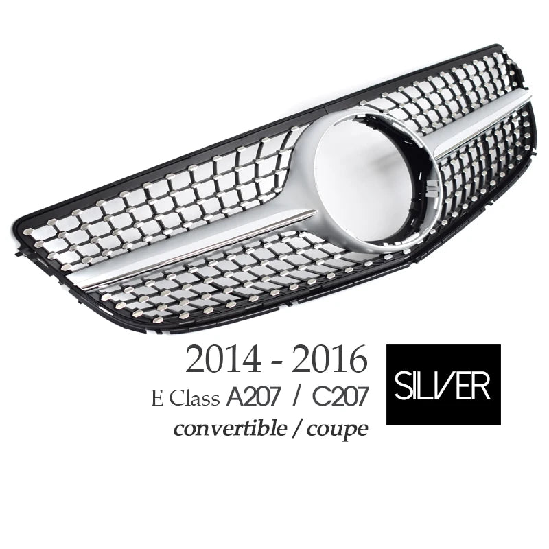 Black Replacement Bumper Grille Diamonds Type For Mercedes E Class  Facelifted A207 Cabrio C207 Coupe 2014 - 2016 E300 E350 E400