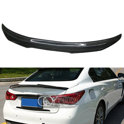 3*3 Carbon Fiber Rear Trunk Spoiler Duckbill Boot Wing for Infiniti Q50 4-Door Sedan (2013 - 2020), Fitment Guranteed