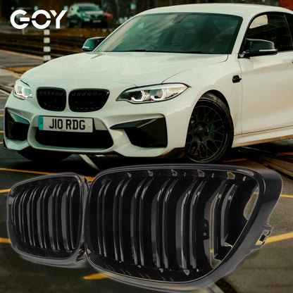 Glazing Black Front Bumper Grill Kidney Radiator Grille for BMW 2014 - 2019 2-series F22 F87 M2 2-Door Coupe F23 Convertible