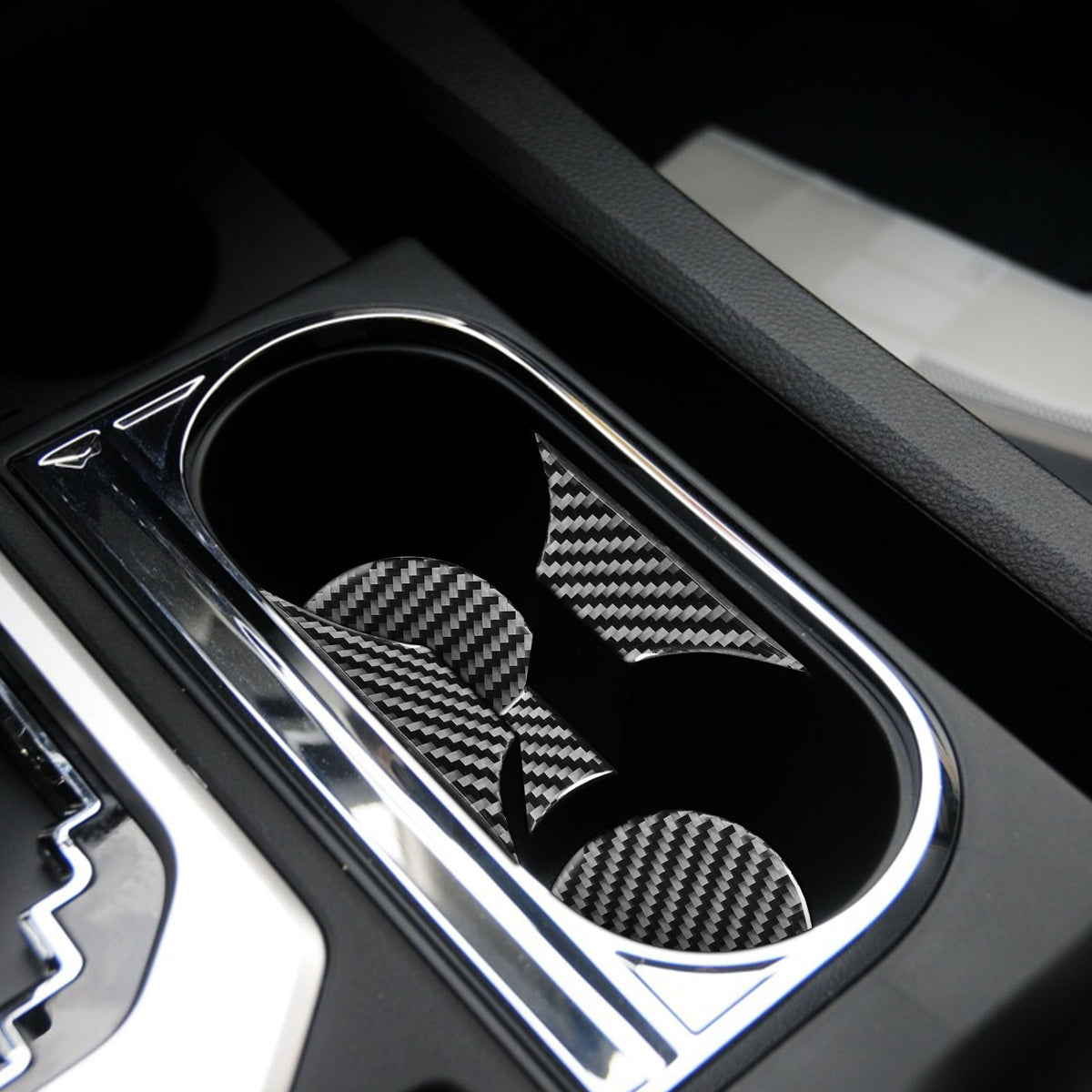 3*3 3K Twill Real Carbon Fiber Interior Center Console Cup Holder Panel Overlay for Toyota Tundra XK50 Facelift (2014-2021)