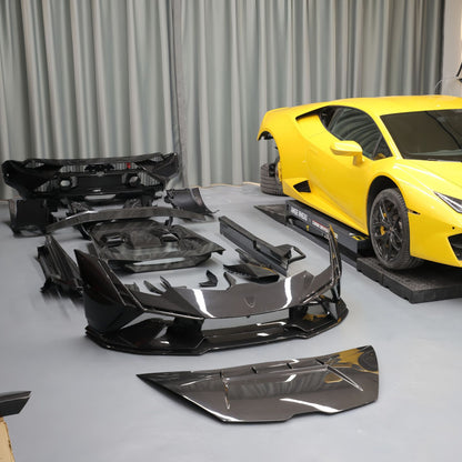 适用兰博基尼小牛Huracan 580/610/EVO改装Tecnica干碳纤维大包围