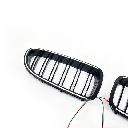 Double-Slat Front Grille for BMW 6 Series F06 F12 (2011 - 2016), Glossy Black