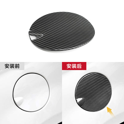 Real Carbon Fiber Outer Fuel Door Cover for Fiat 500 Abarth