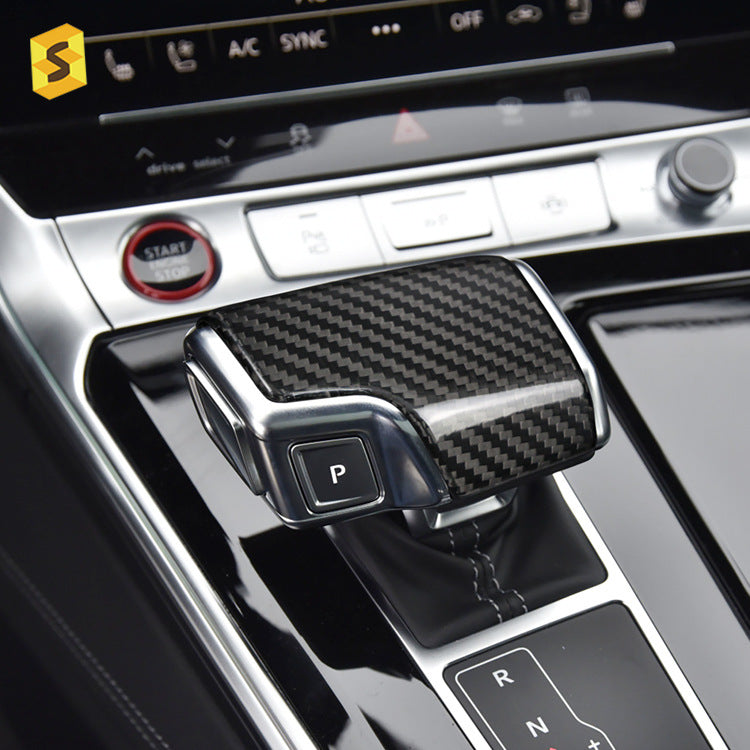 Real Carbon Fiber Gear Shift Knob Cover for Audi A6 / A7 / A8 / Q7 / Q8