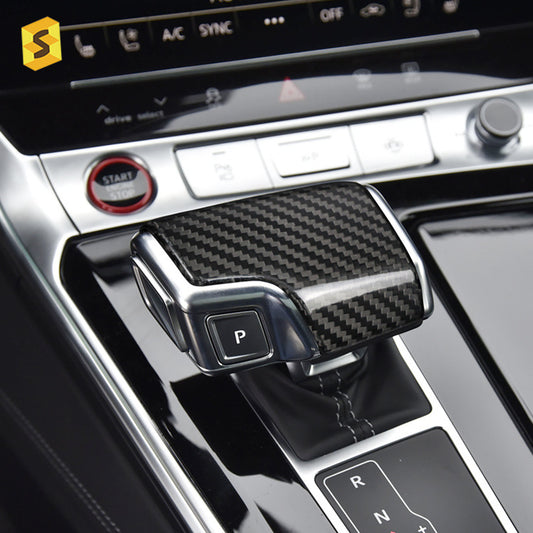 Real Carbon Fiber Gear Shift Knob Cover for Audi A6 / A7 / A8 / Q7 / Q8