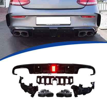 Brabus-Style Rear Diffuser Lip for Mercedes-Benz C-Class W205 (2015 - 2021)