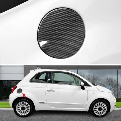 Real Carbon Fiber Outer Fuel Door Cover for Fiat 500 Abarth