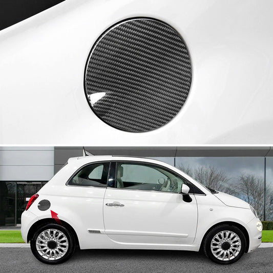 Real Carbon Fiber Outer Fuel Door Cover for Fiat 500 Abarth