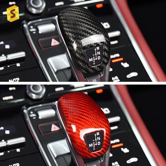 Real Carbon Fiber Gear Shift Knob Cover for Porsche (2017 - 2026)