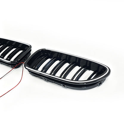 Double-Slat Front Grille for BMW 6 Series F06 F12 (2011 - 2016), Glossy Black